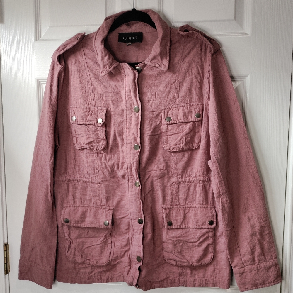 Blu Pepper mauve utility jacket women's size Large